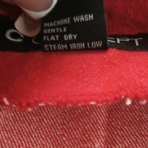 C Concept Women's 8 Red Denim Jacket  Pre-owned Good Condition - Picture 8 of 9